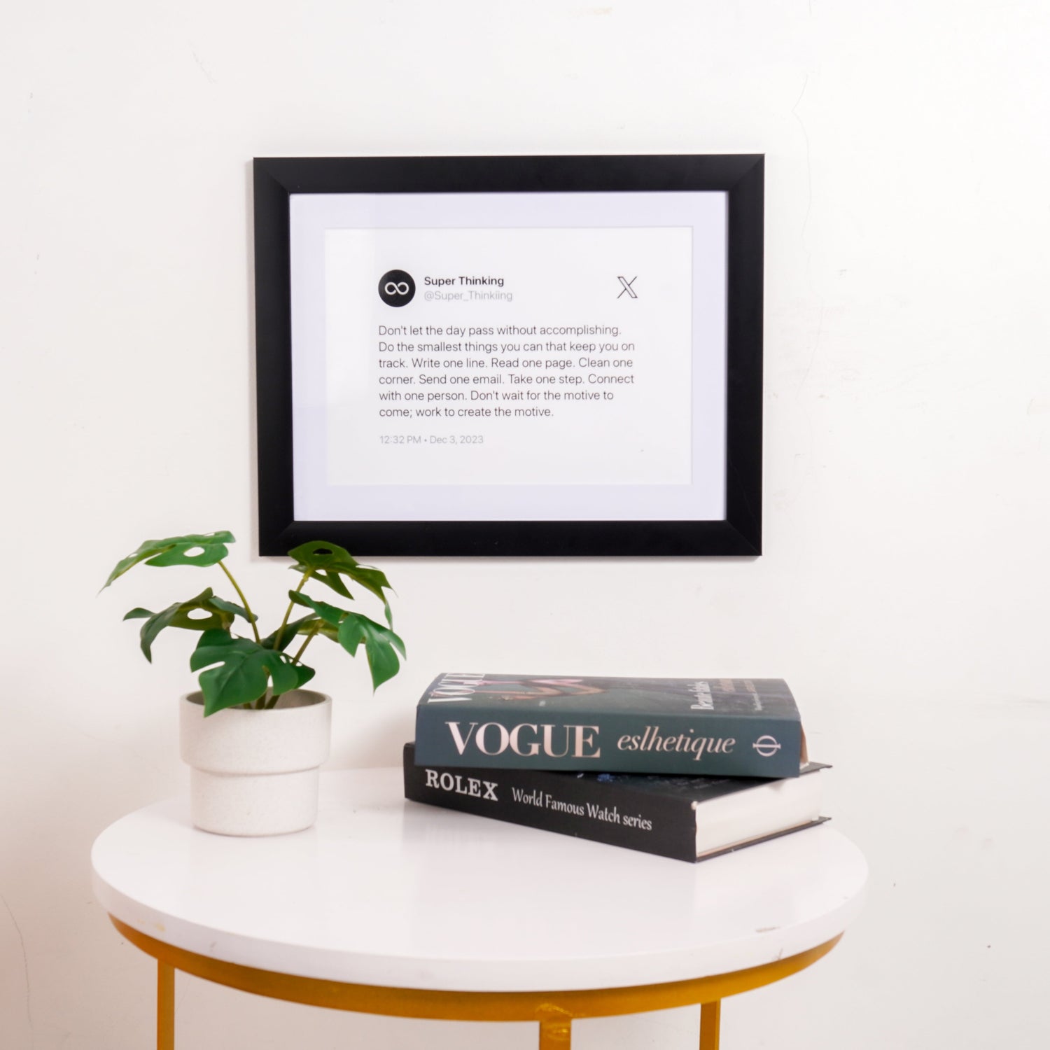 Custom Framed Tweet - Black Minimalist Frame - Bingkai Twit