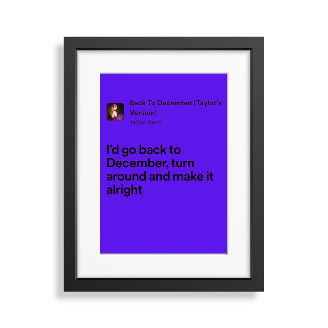 Framed Lyrics - Back To December Taylor's Version by Taylor Swift - Bingkai Twit