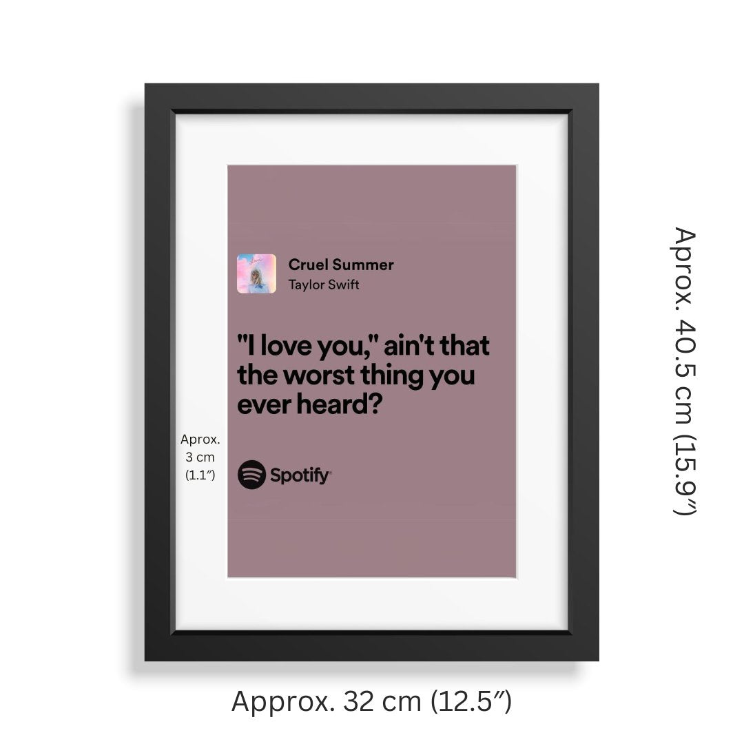 Framed Lyrics - Cruel Summer by Taylor Swift - Bingkai Twit