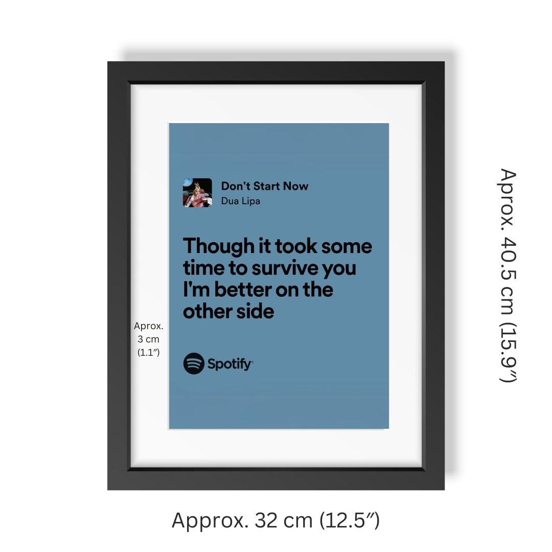 Framed Lyrics - Don't Start Now by Dua Lipa - Bingkai Twit