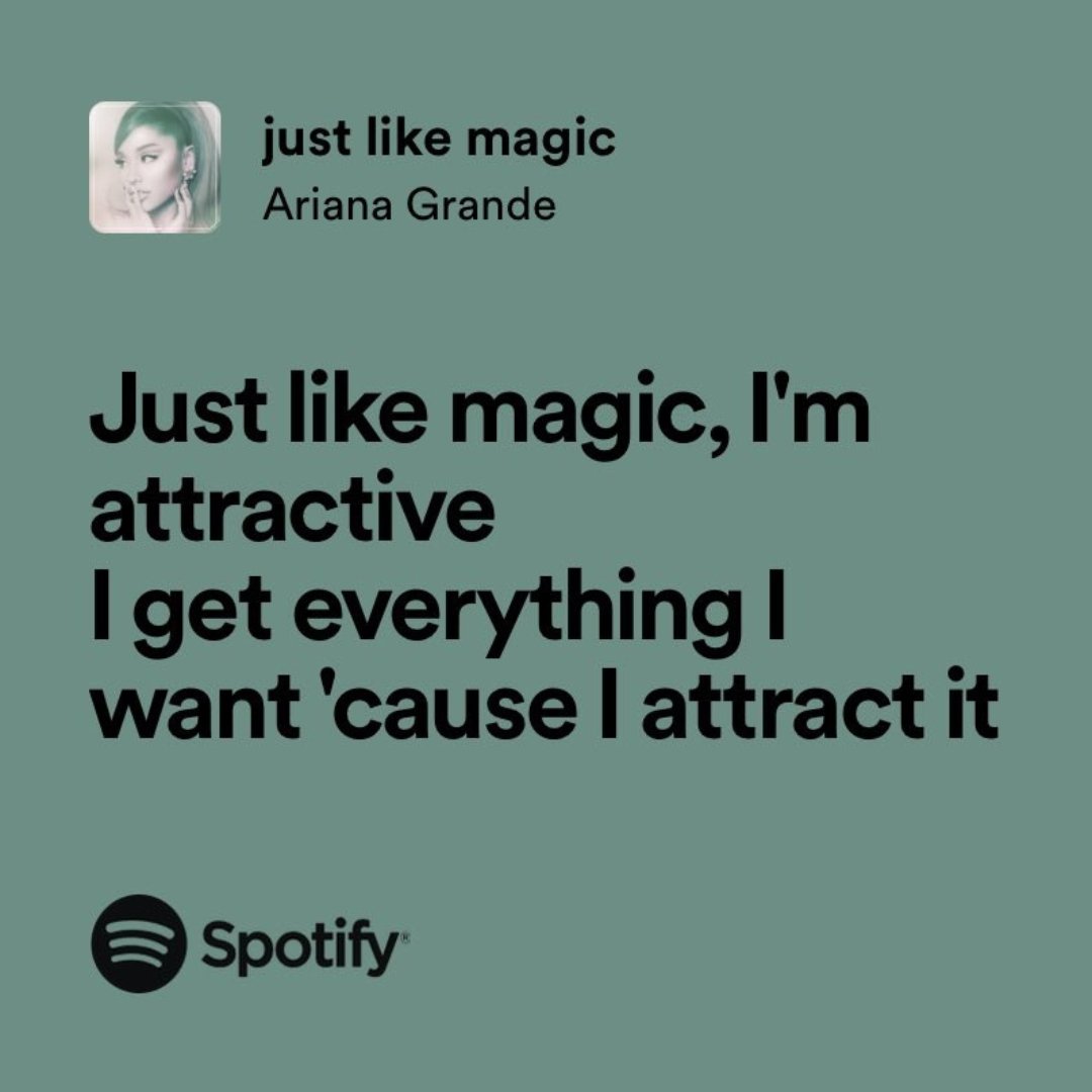 Framed Lyrics - just like magic by Ariana Grande - Bingkai Twit