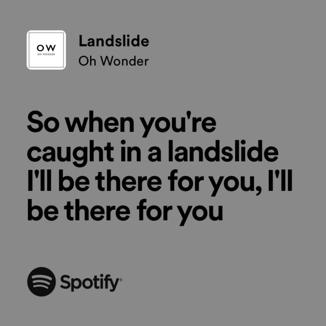 Framed Lyrics - Landslide by Oh Wonder - Bingkai Twit