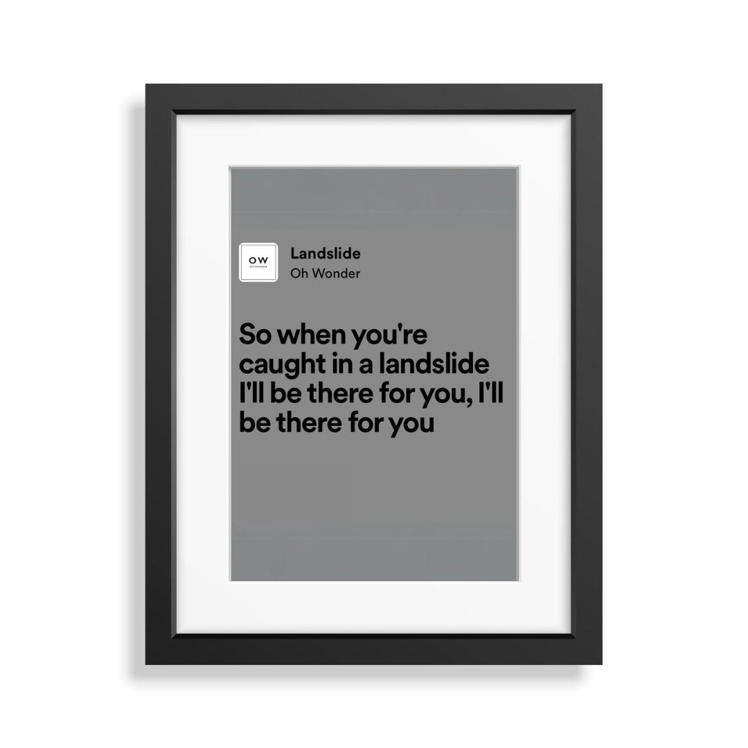 Framed Lyrics - Landslide by Oh Wonder - Bingkai Twit