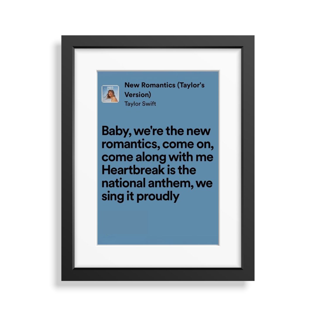 Framed Lyrics - New Romantics Taylor's Version by Taylor Swift - Bingkai Twit