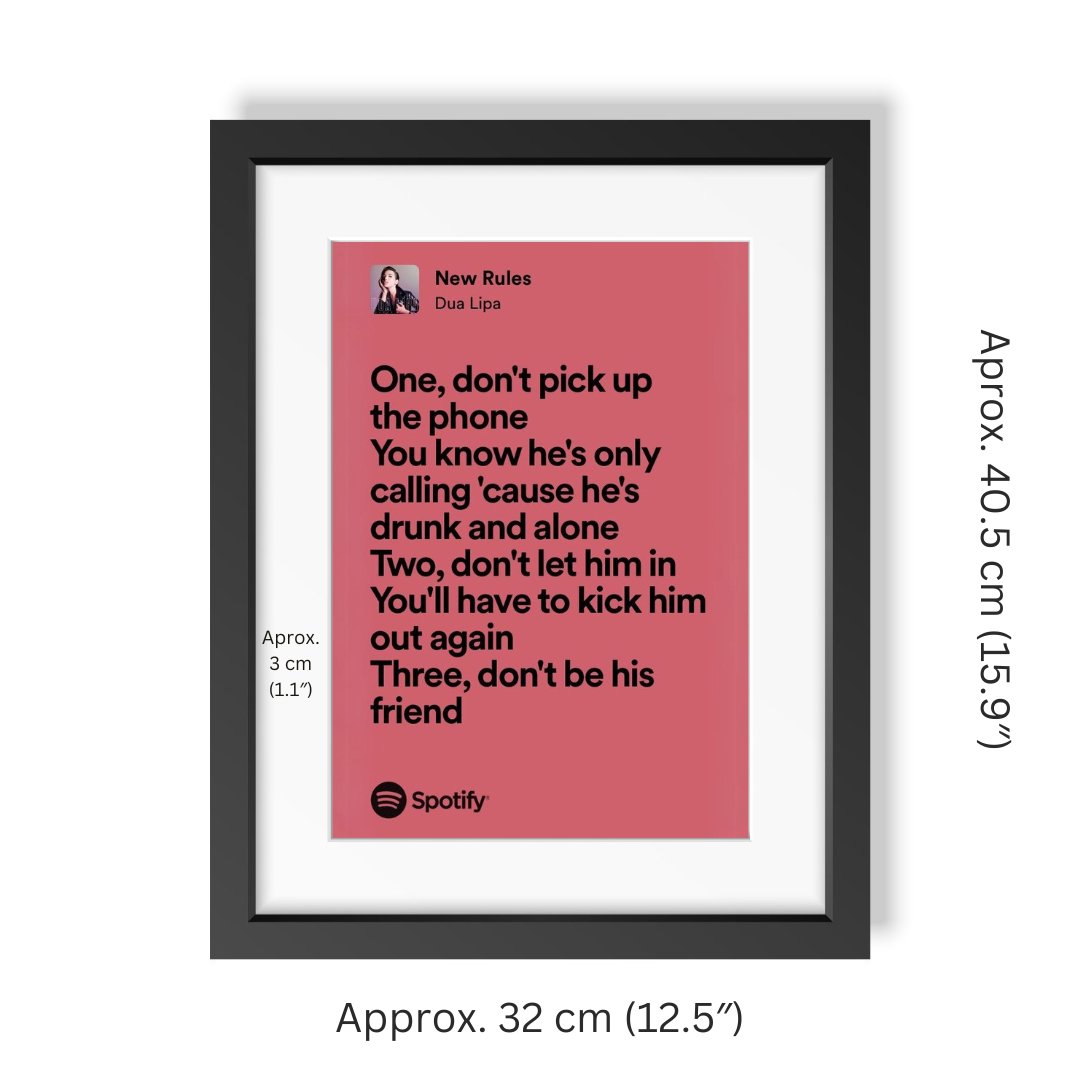 Framed Lyrics - New Rules by Dua Lipa - Bingkai Twit