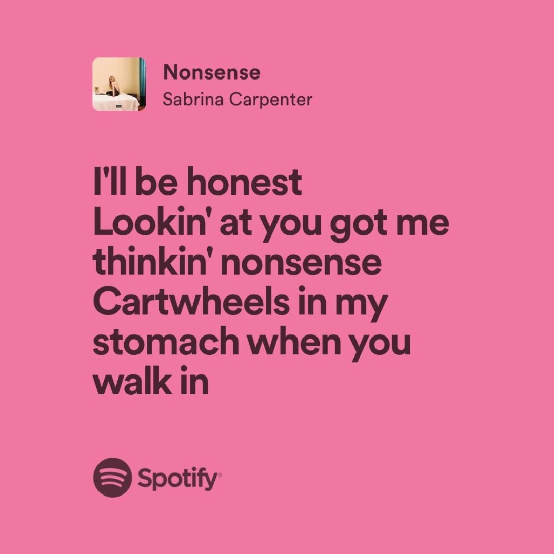 Framed Lyrics - Nonsense by Sabrina Carpenter - Bingkai Twit