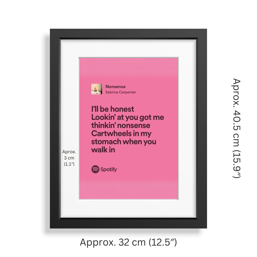 Framed Lyrics - Nonsense by Sabrina Carpenter - Bingkai Twit