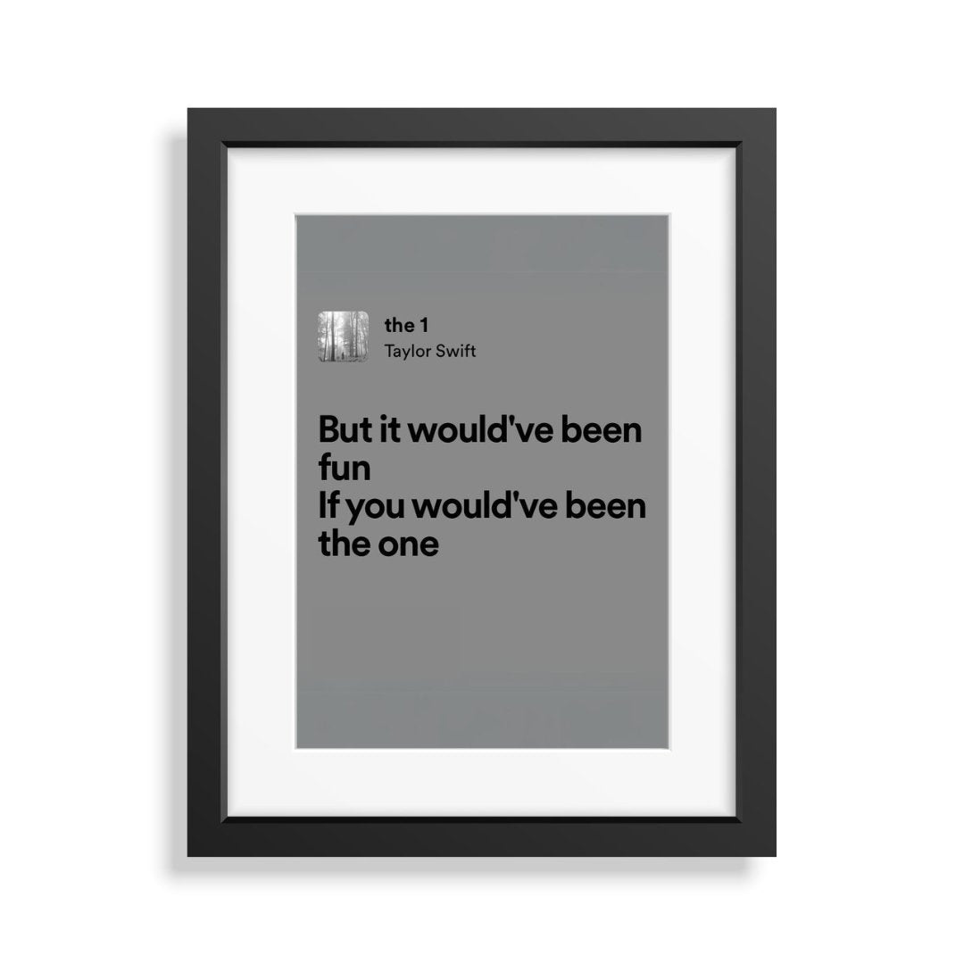 Framed Lyrics - the 1 by Taylor Swift - Bingkai Twit