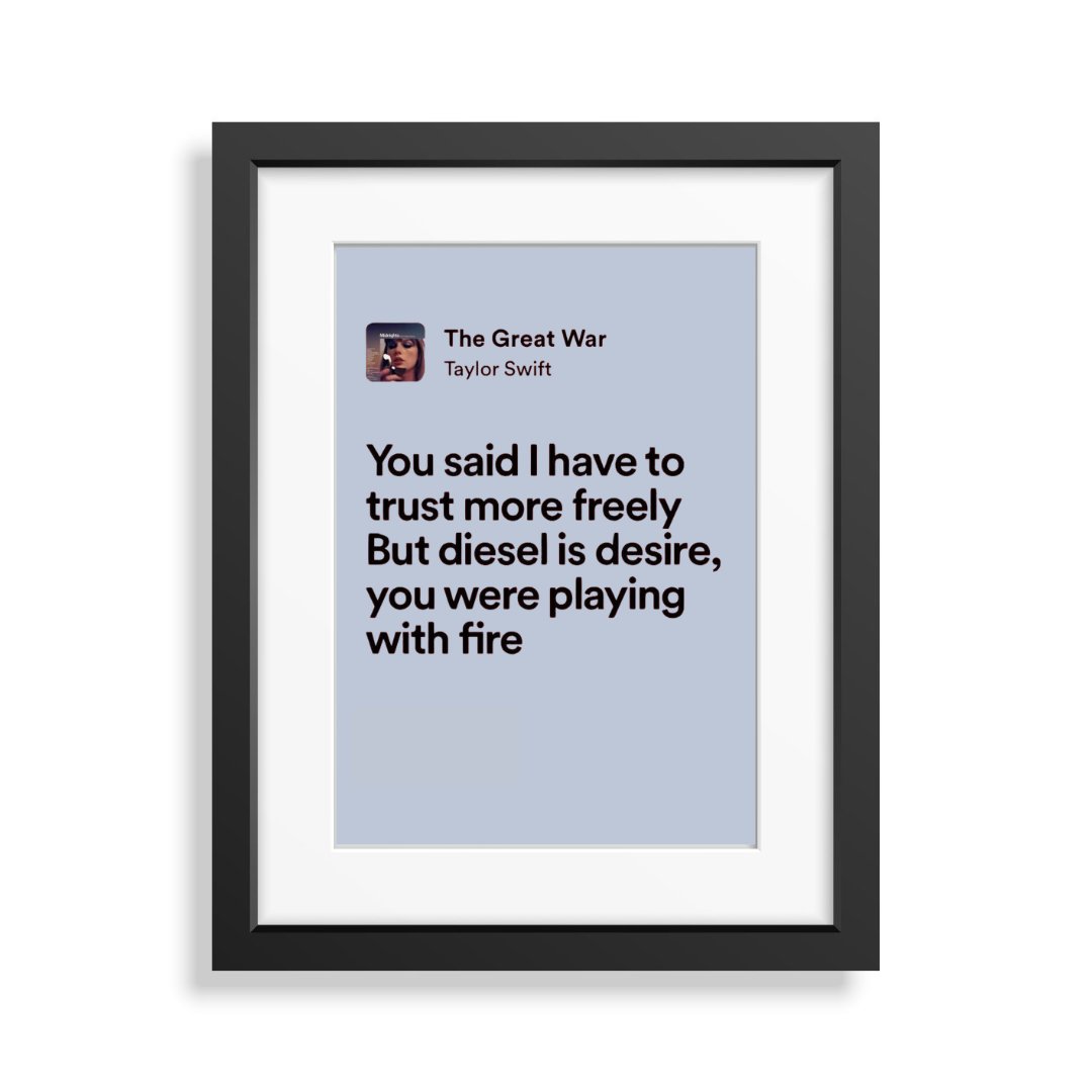 Framed Lyrics - The Great War by Taylor Swift - Bingkai Twit