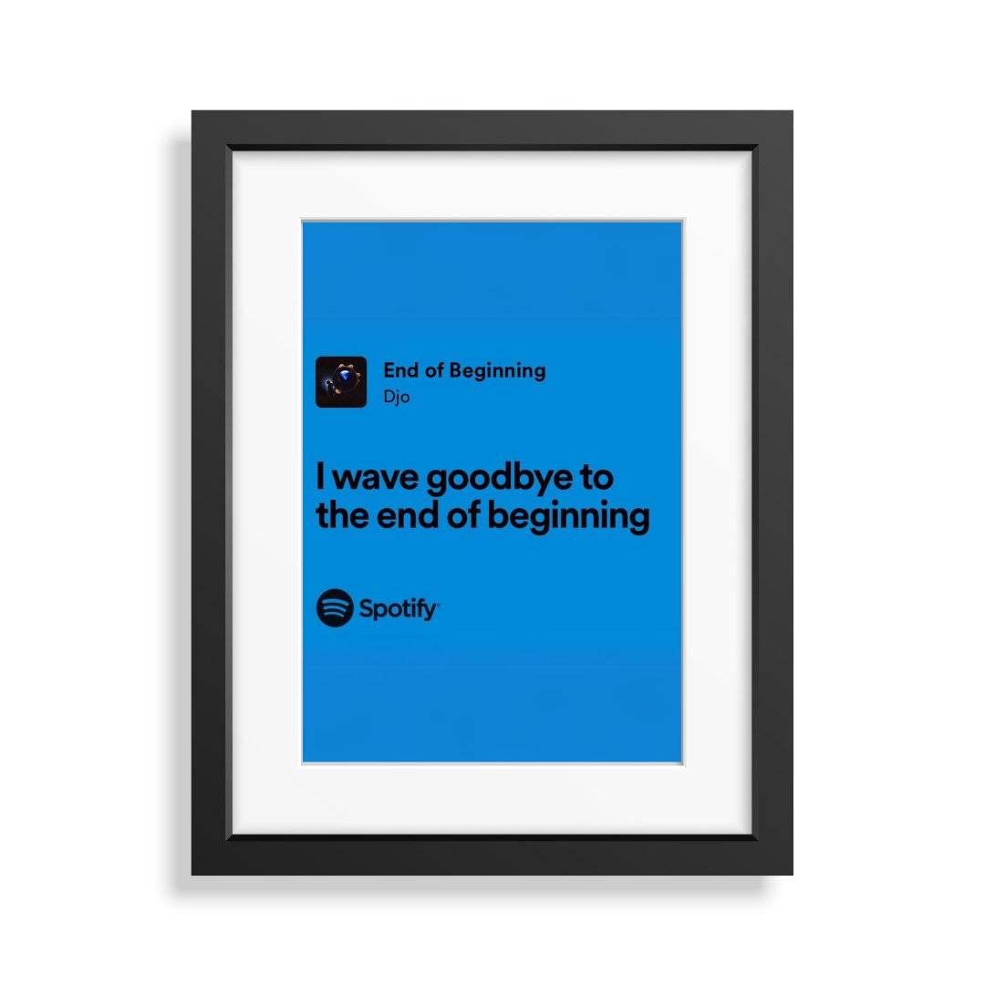 Custom Framed Lyrics - Black Minimalist Frame - Bingkai Twit