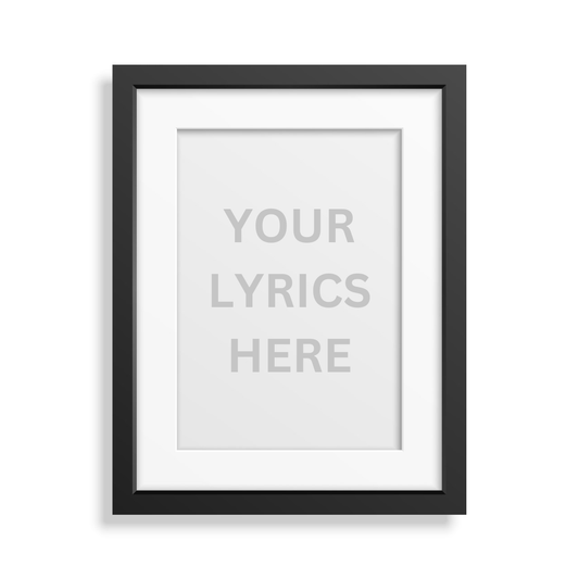 Custom Framed Lyrics - Black Minimalist Frame - Bingkai Twit