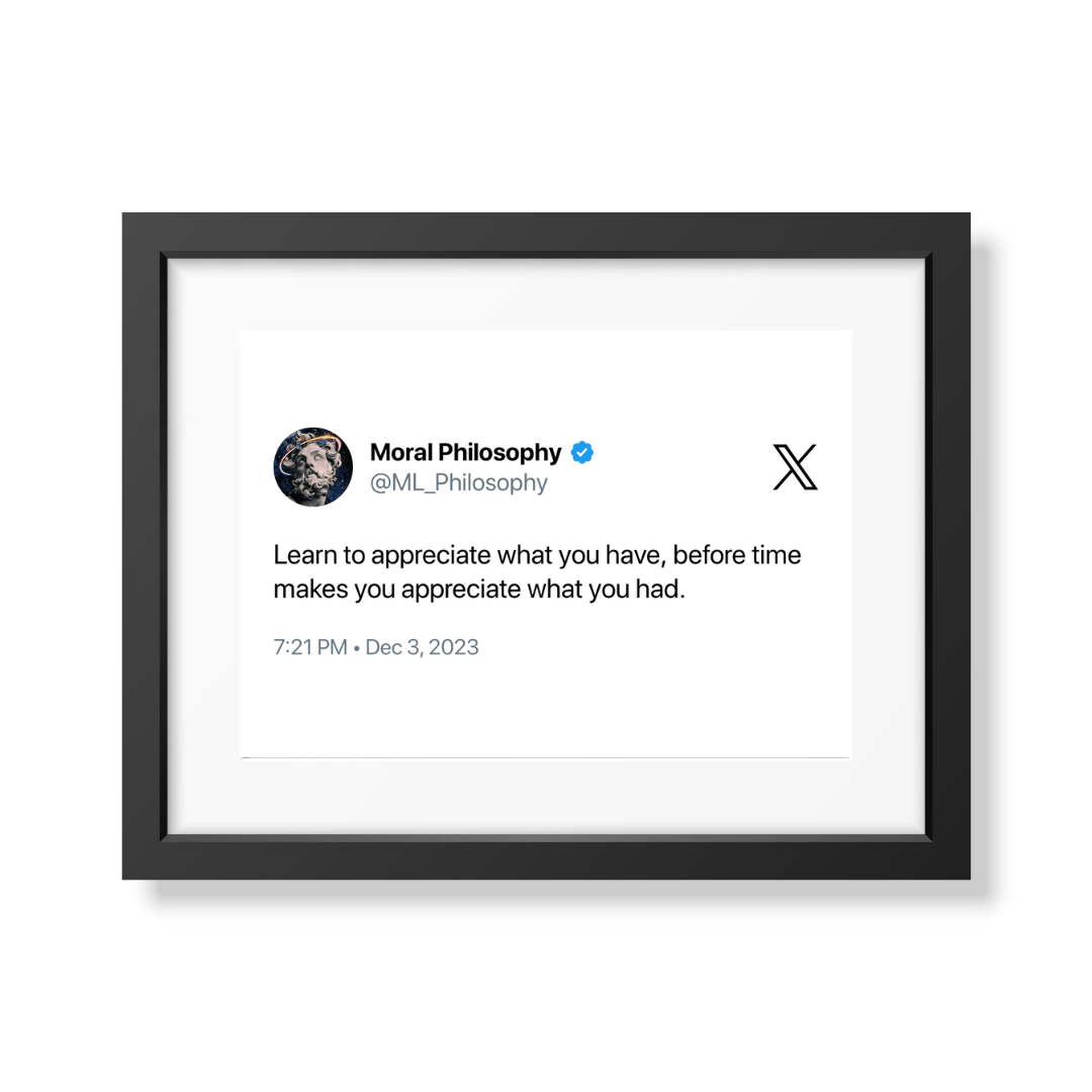 Custom Framed Tweet - Black Minimalist Frame