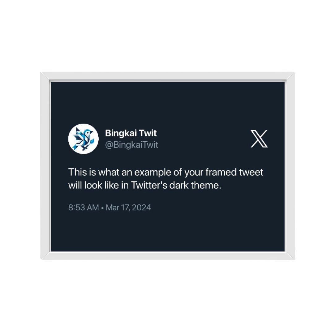 Custom Framed Tweet - White Minimalist Frame - Bingkai Twit