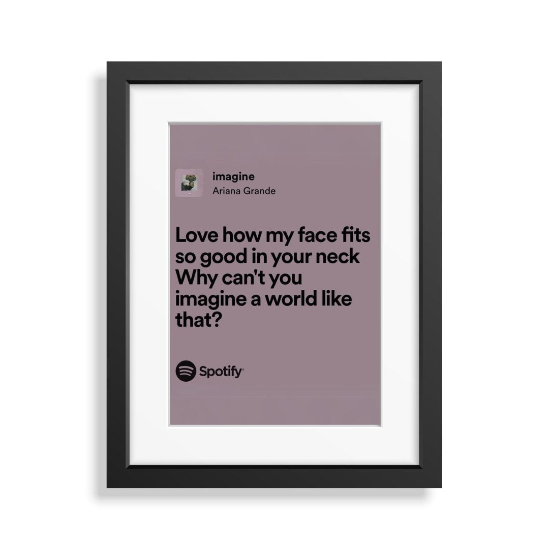 Framed Lyrics - imagine by Ariana Grande - Bingkai Twit