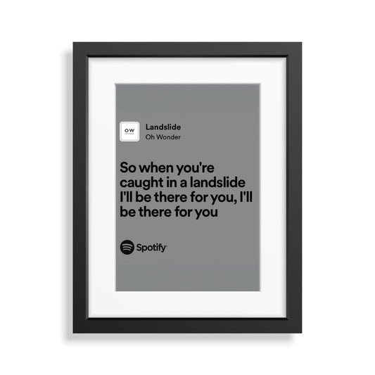 Framed Lyrics - Landslide by Oh Wonder - Bingkai Twit