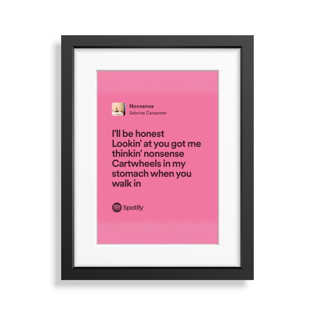 Framed Lyrics - Nonsense by Sabrina Carpenter - Bingkai Twit