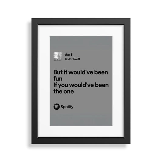 Framed Lyrics - the 1 by Taylor Swift - Bingkai Twit