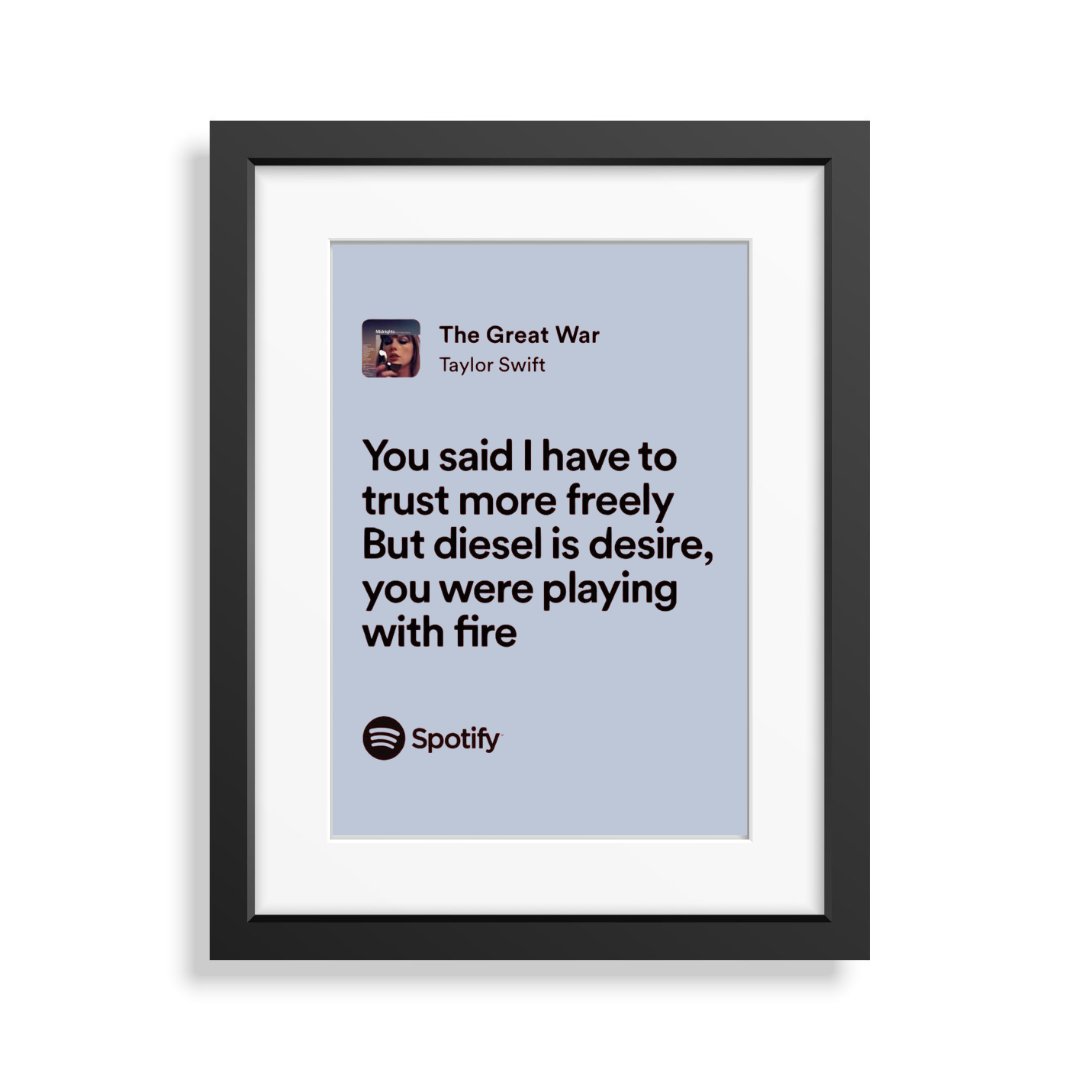 Framed Lyrics - The Great War by Taylor Swift - Bingkai Twit