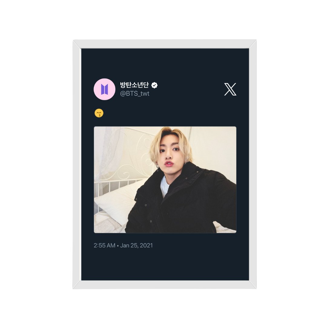 Framed Tweet - Jungkook BTS "😙" - Bingkai Twit