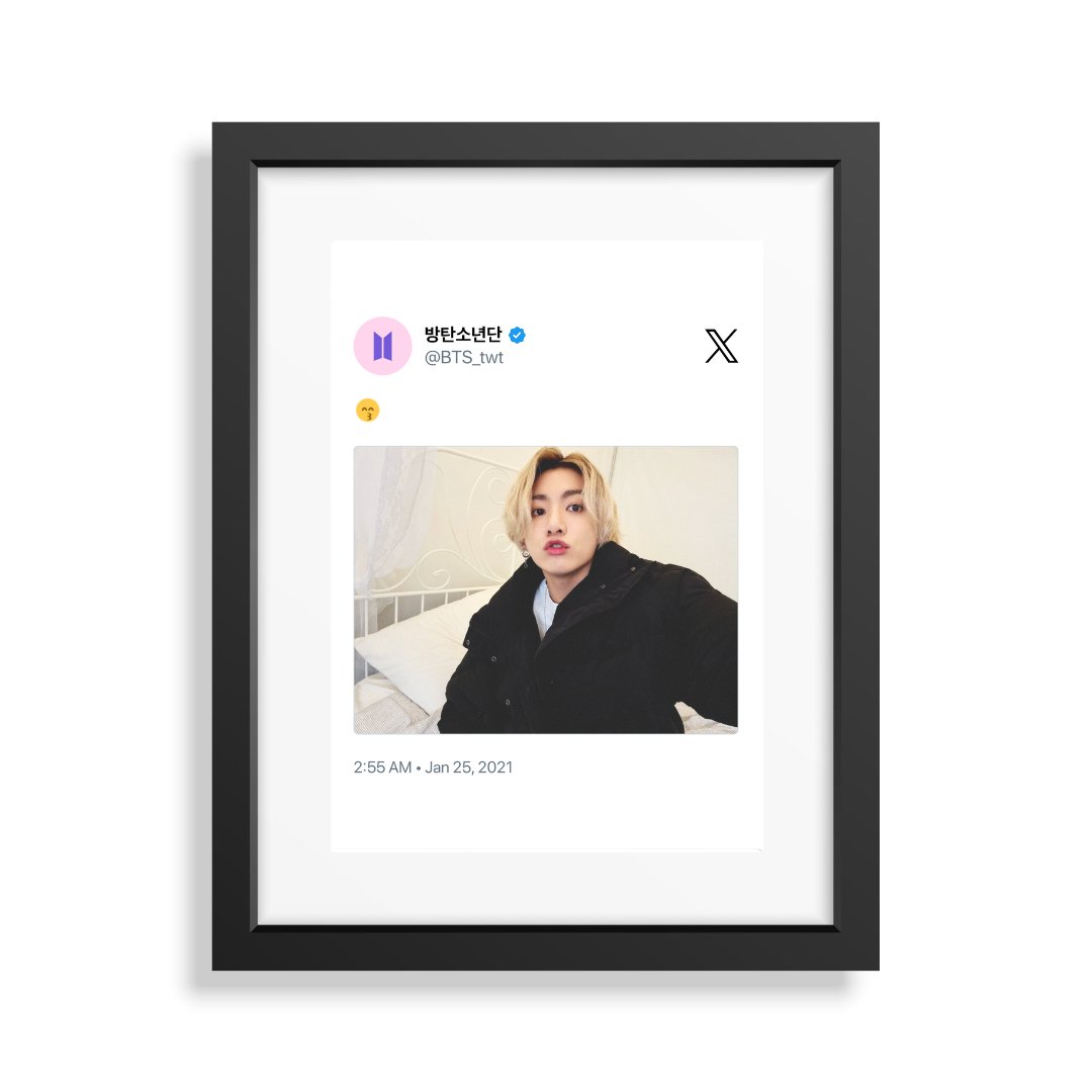 Framed Tweet - Jungkook BTS "😙" - Bingkai Twit