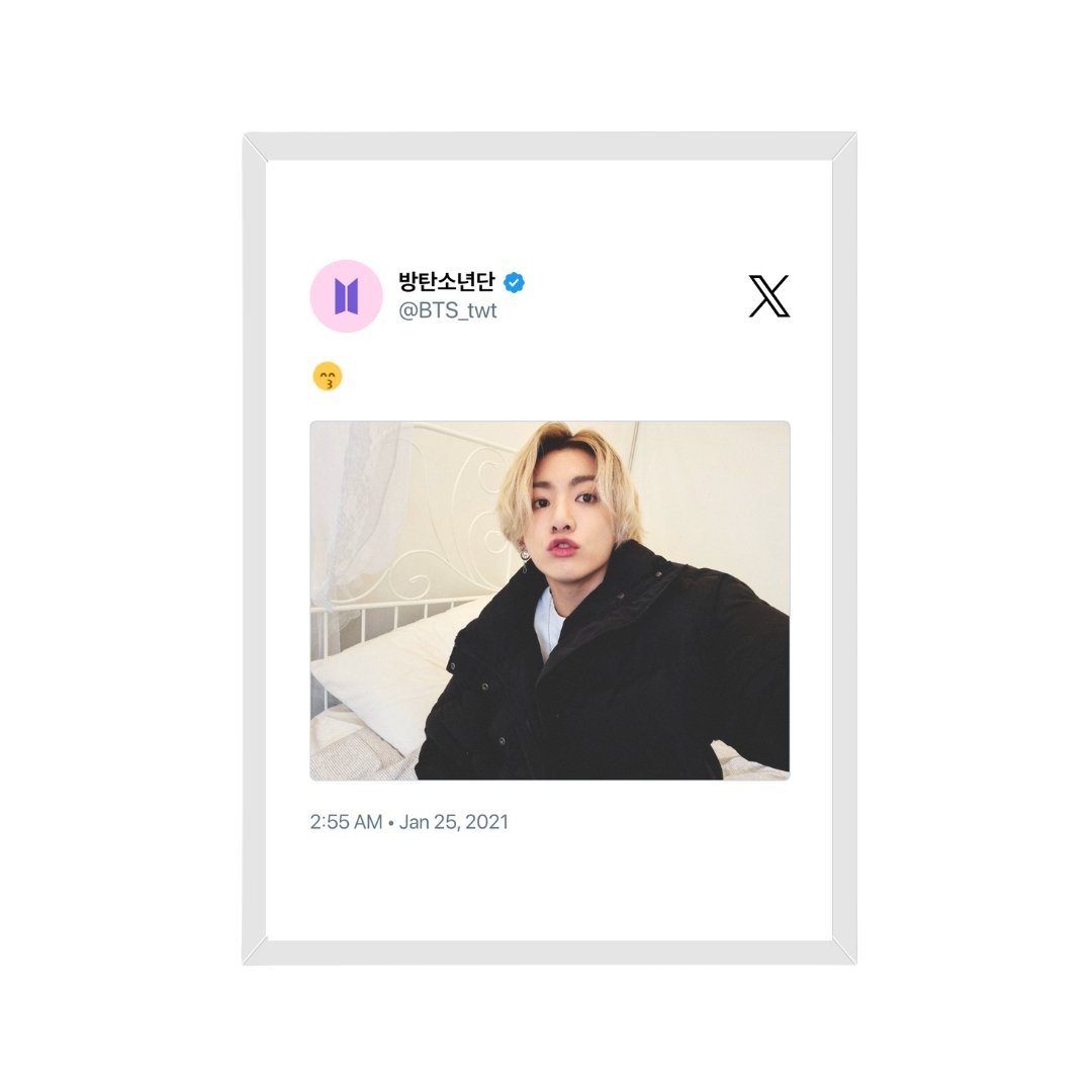 Framed Tweet - Jungkook BTS "😙" - Bingkai Twit