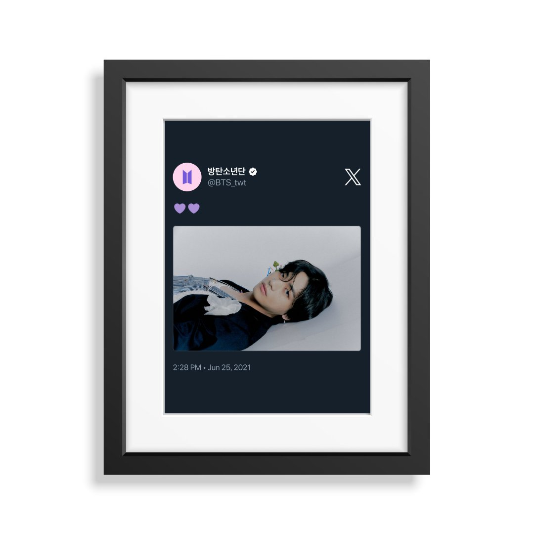 Framed Tweet - V BTS "💜💜" - Bingkai Twit