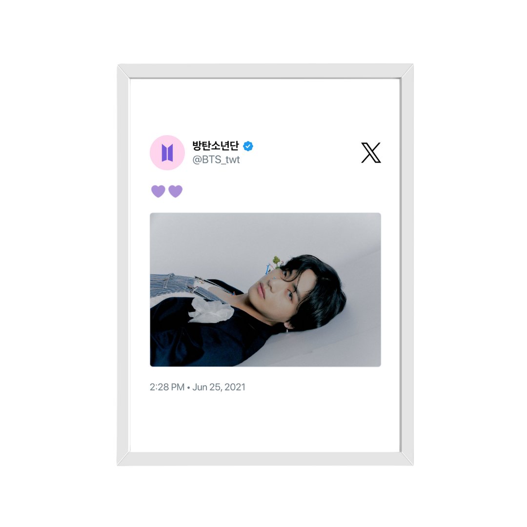 Framed Tweet - V BTS "💜💜" - Bingkai Twit