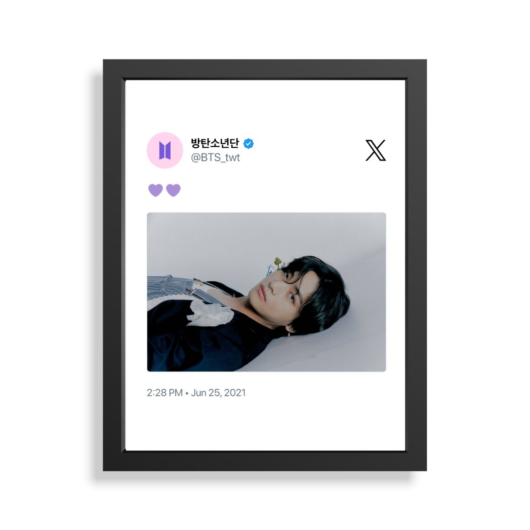 Framed Tweet - V BTS "💜💜" - Bingkai Twit